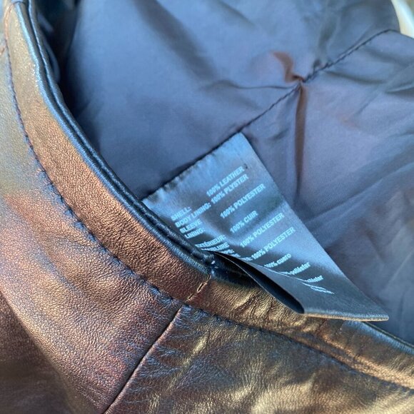 Karl Lagerfeld Mens Leather Biker Jacket A Symmetrical Multi Pocket Jacket XXL - Picture 15 of 16